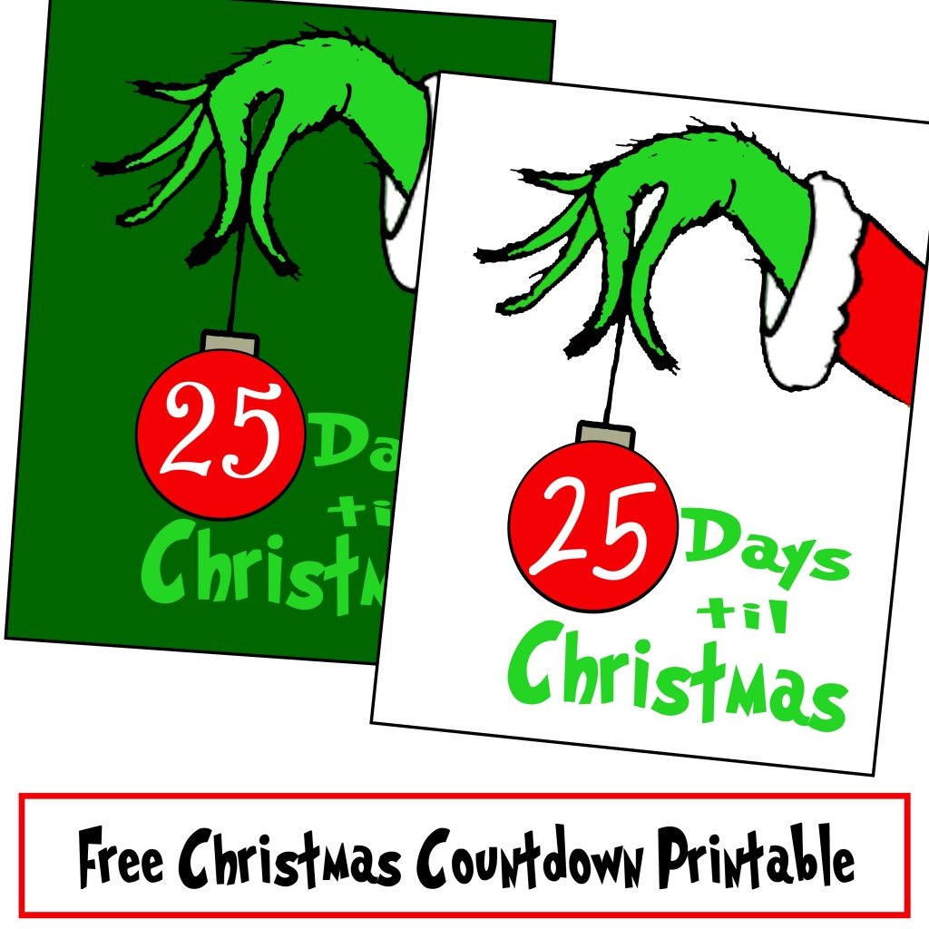 Free Grinch Hand Christmas Countdown Printable - Printables 4 Mom - Free Grinch Printables