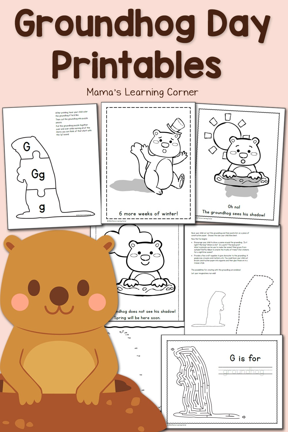 Free Groundhog Day Printables! - Mamas Learning Corner - Free Groundhog Day Printables