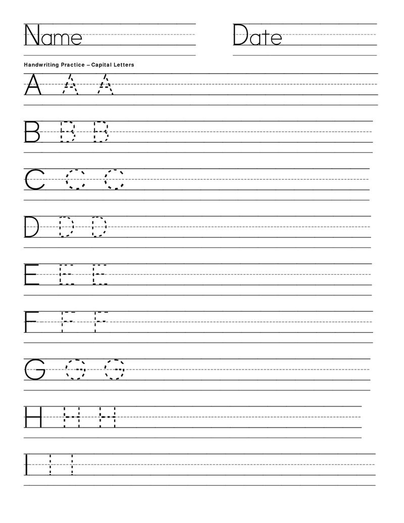 Free Handwriting Worksheet For Kids For Capital Letters » Printable - Free Handwriting Printables