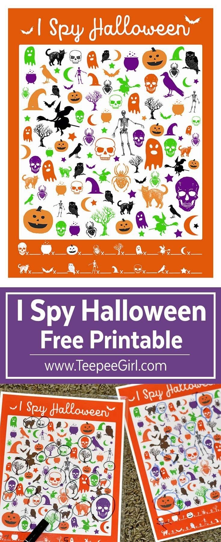 Free I Spy Halloween Game | Free Printables | Halloween Party - Free Printable Halloween Party Games