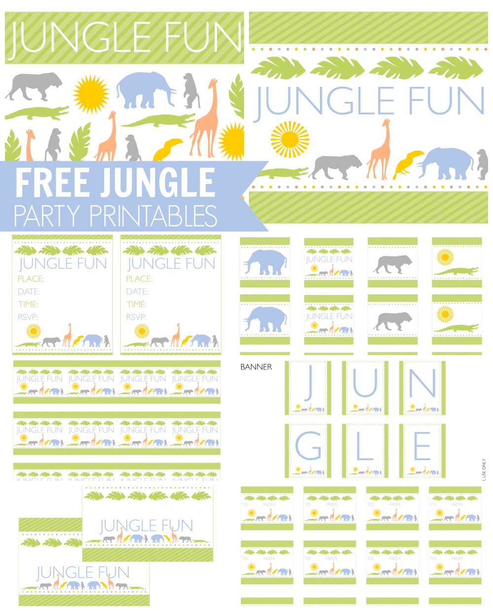 Free Jungle Party Printables From Printabelle | Catch My Party - Free Jungle Printables