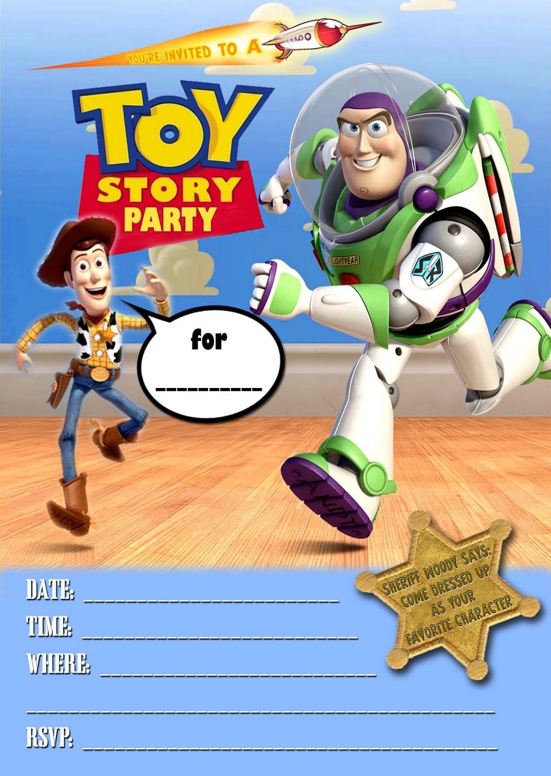 Free Kids Party Invitations: Toy Story Party Invitation *new - Toy Story Birthday Card Printable Free