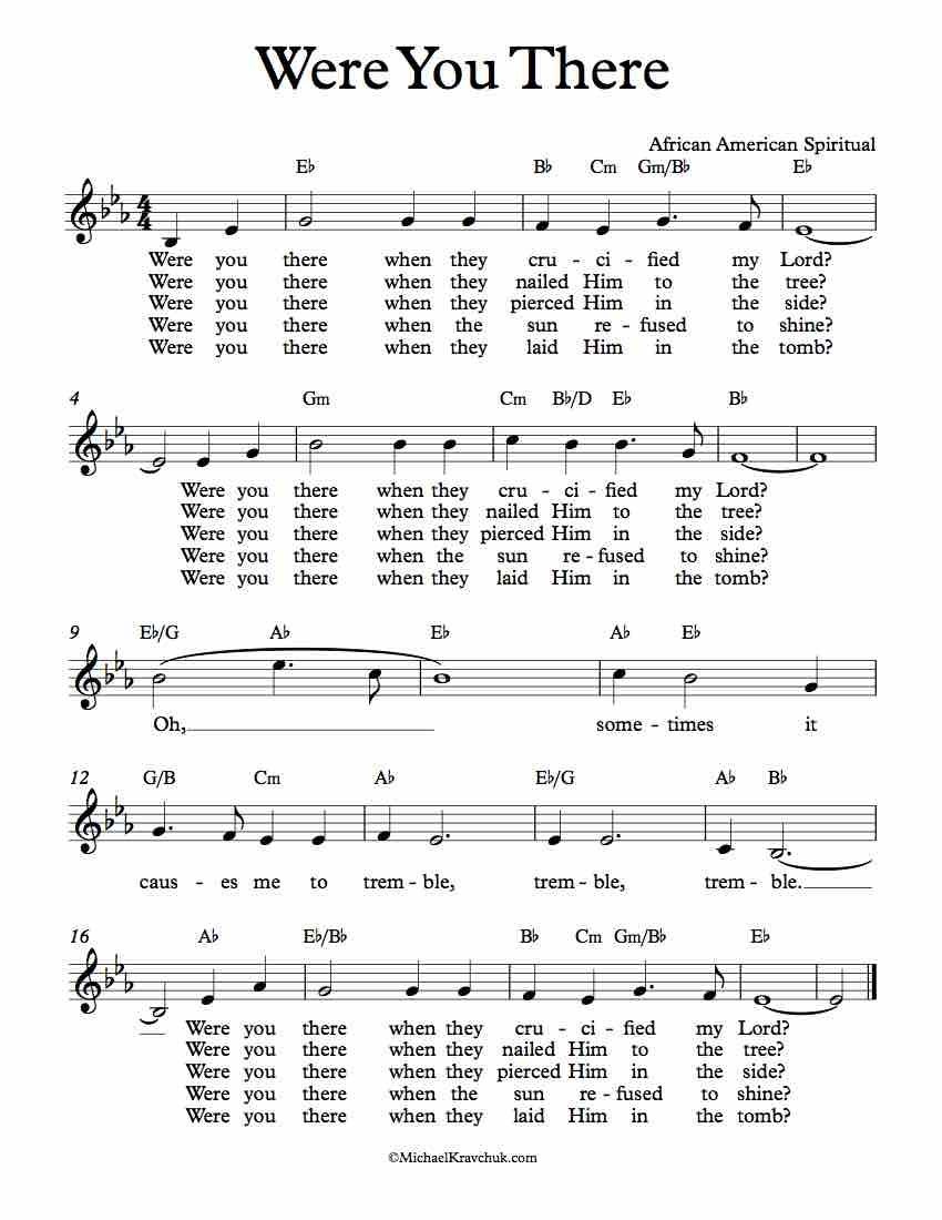 Free Lead Sheet – Were You There In 2019 | Gospel Music | Lead Sheet - Free Printable Christian Music Lyrics