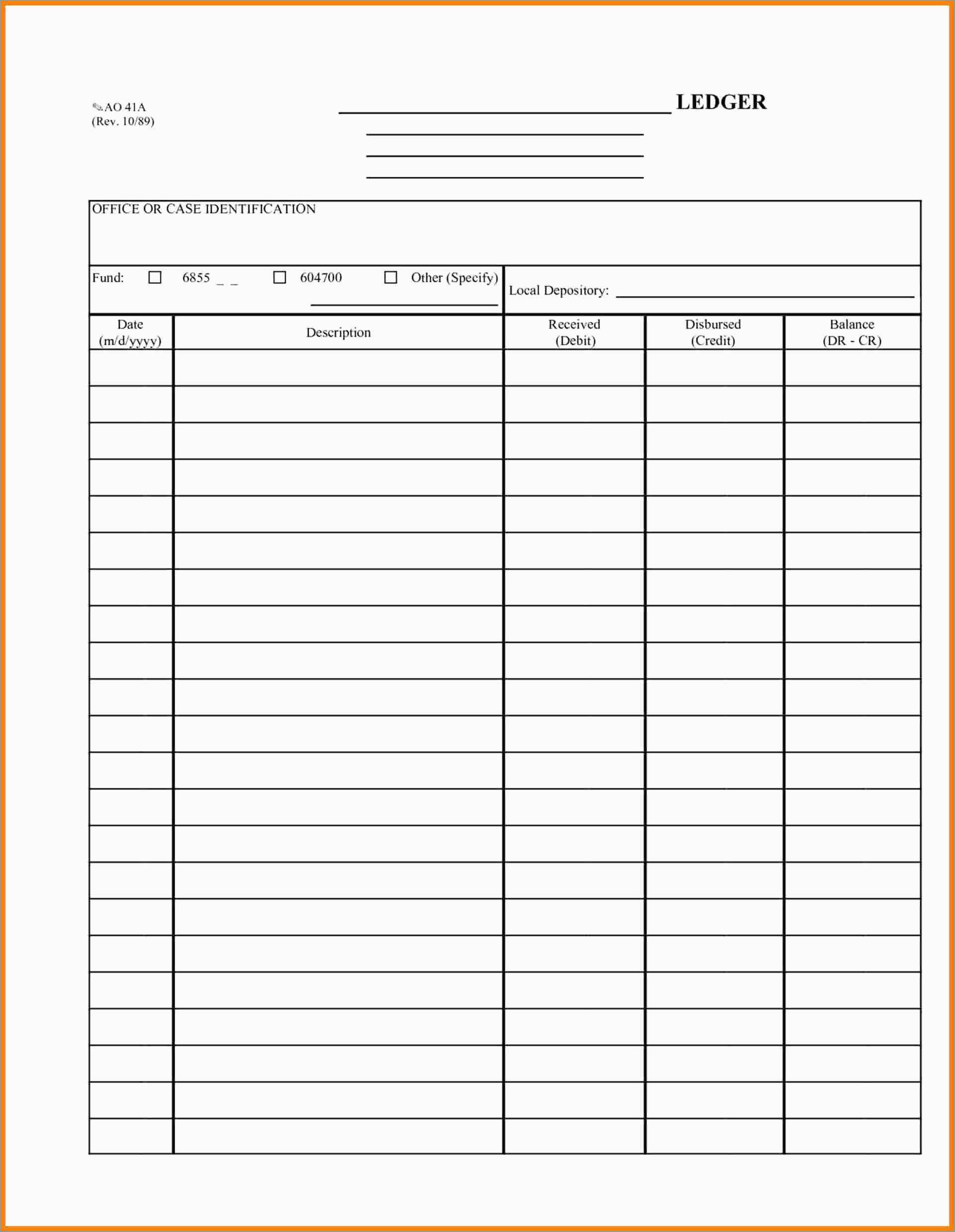 Free Ledger Template Awesome Blank General Ledger | Best Of Template - Free Printable Accounting Ledger
