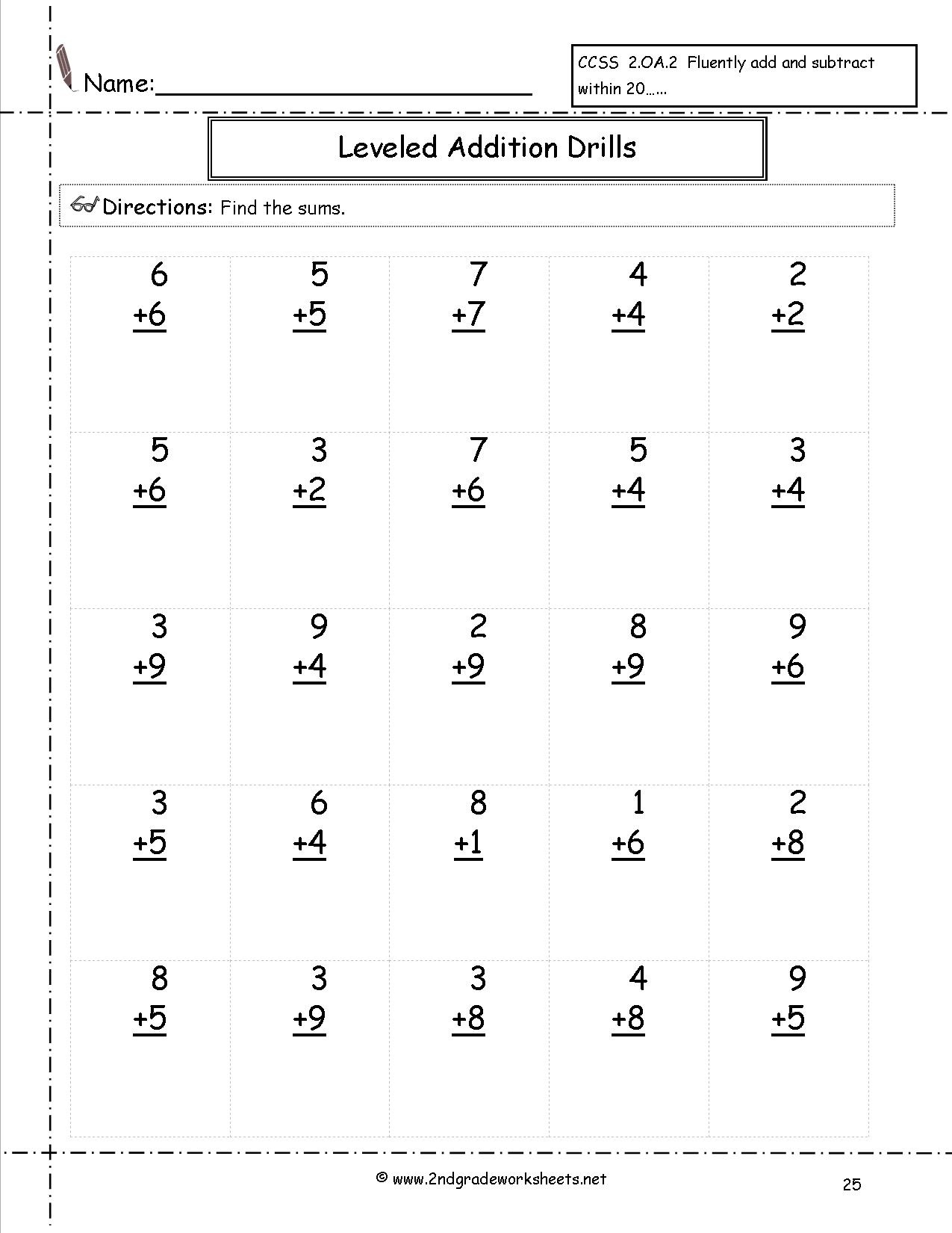 Free Math Worksheets And Printouts - Free Math Printables For 2Nd Grade