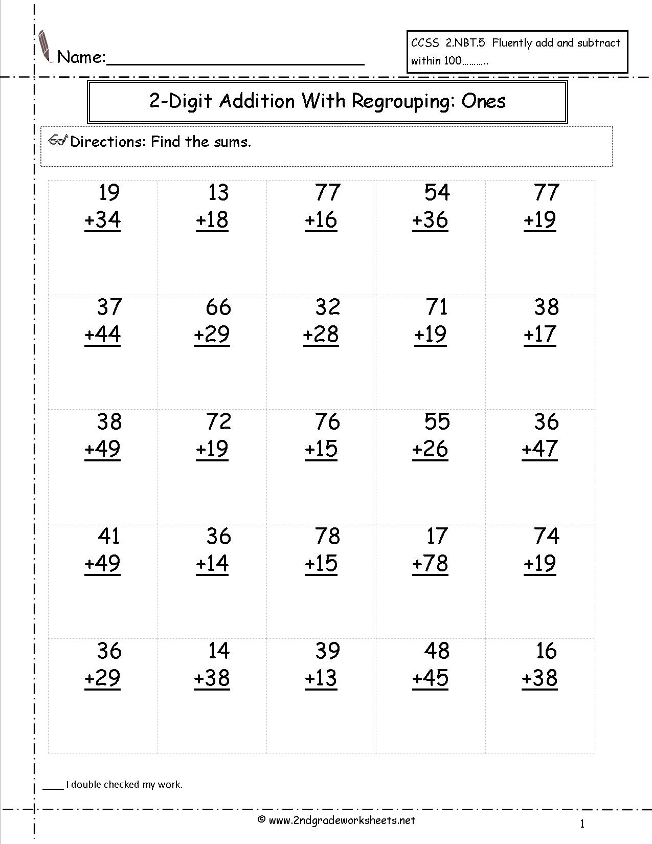 Free Math Worksheets And Printouts - Free Printable Math Worksheets For 2Nd Grade
