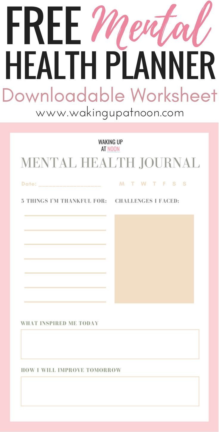 Free Mental Health Planner | Get Access To My Free Mental Health - Free Printable Mental Health Worksheets