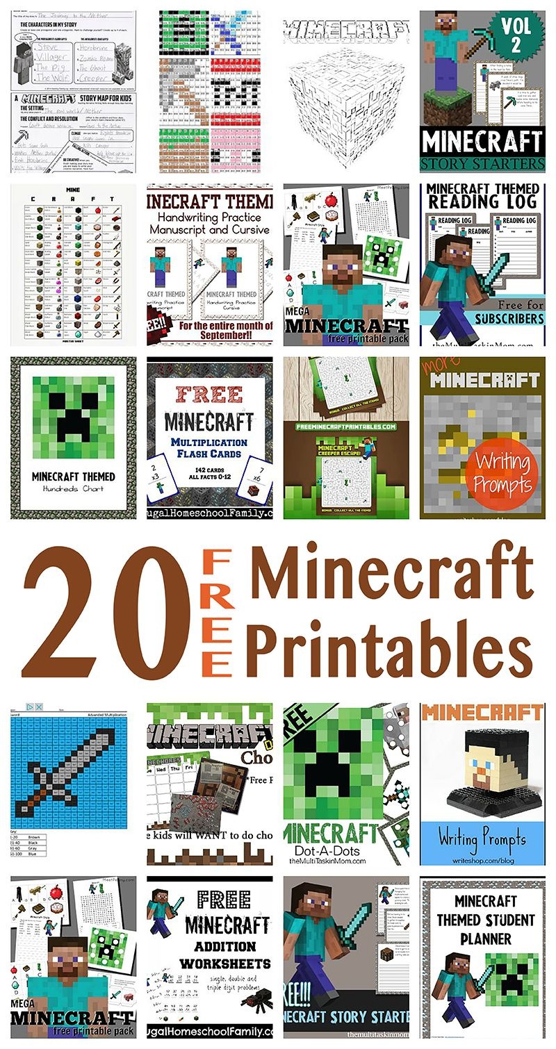 Free Minecraft Learning Resources (20+) | Homeschooling | Minecraft - Free Minecraft Printables