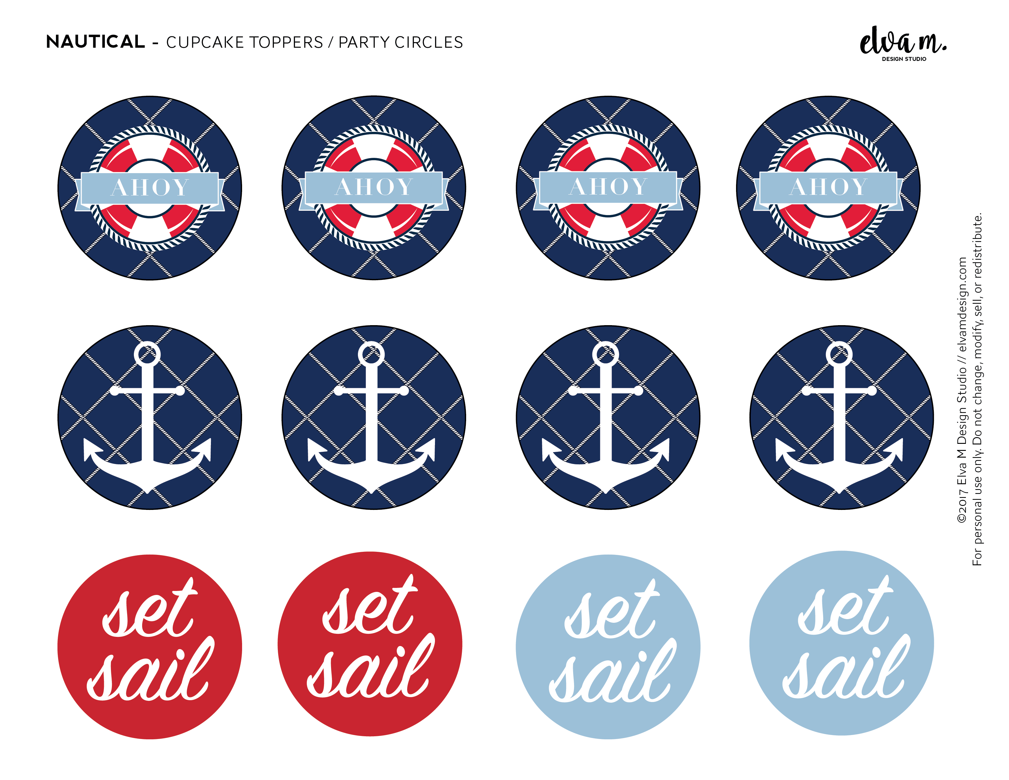 Free Nautical Birthday And Baby Shower Party Printables | Catch My Party - Free Nautical Printables