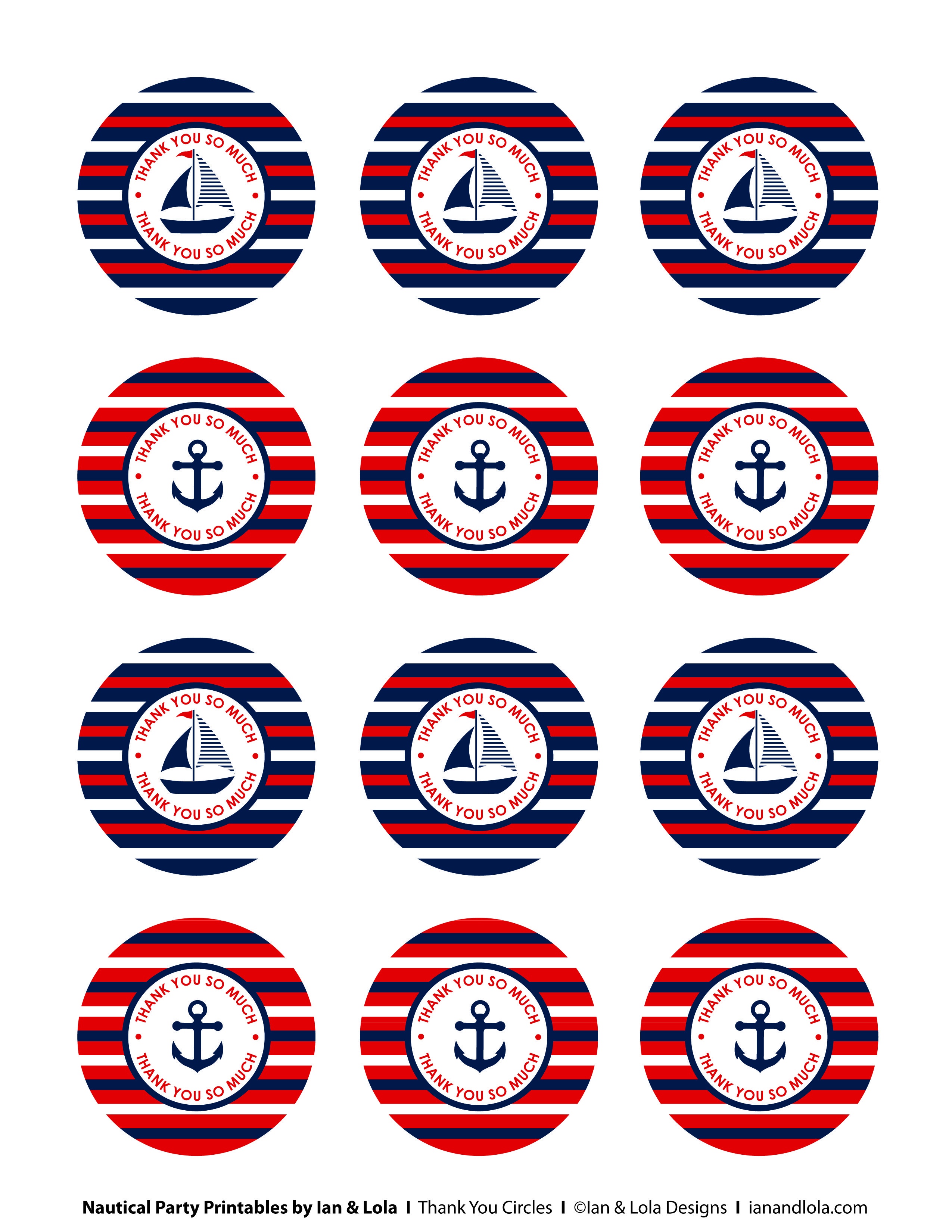 Free Nautical Party Printables From Ian &amp;amp; Lola Designs | Birthday - Free Nautical Printables