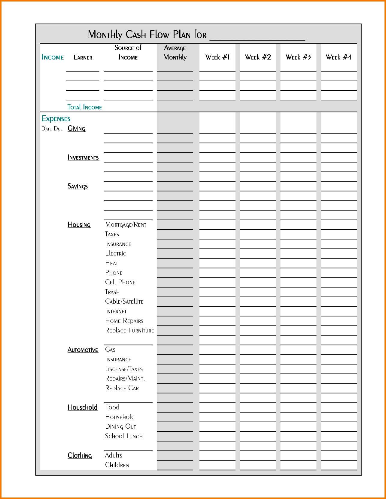 Free Personal Budget Spreadsheet Family Te Tes In Excel For Any Use - Free Printable Finance Sheets