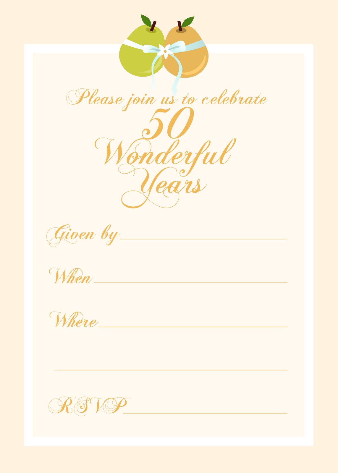 Free Printable 50 Year Anniversary Party Invitation | Free Printable - Free 50Th Anniversary Printables