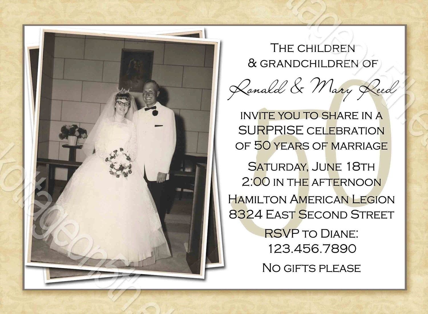 Free Printable 50Th Wedding Anniversary Invitation Templates - Free 50Th Anniversary Printables