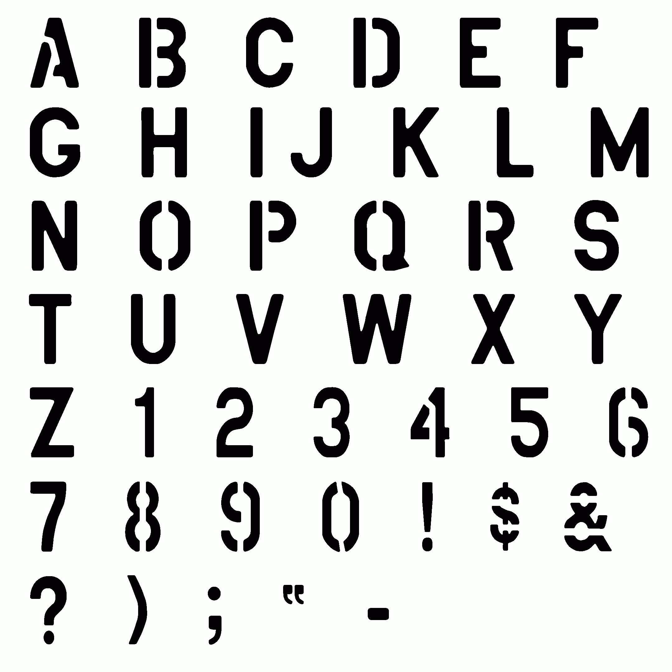 Free Printable Alphabet Stencils | View Image Design - View Stencil - Free Printable Alphabet Stencil Patterns