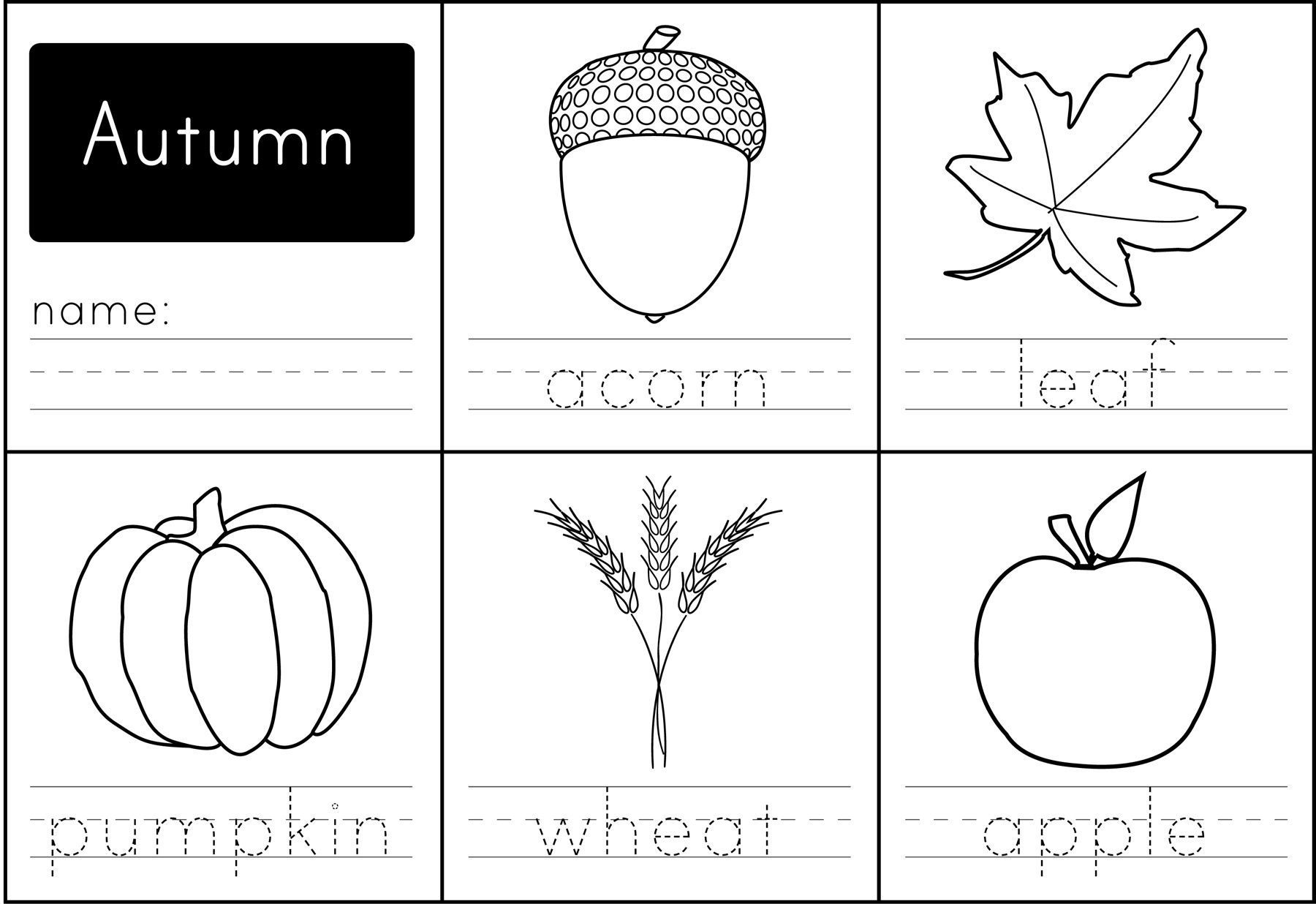 Free Printable: Autumn Words - Paging Supermom - Free Autumn Printables