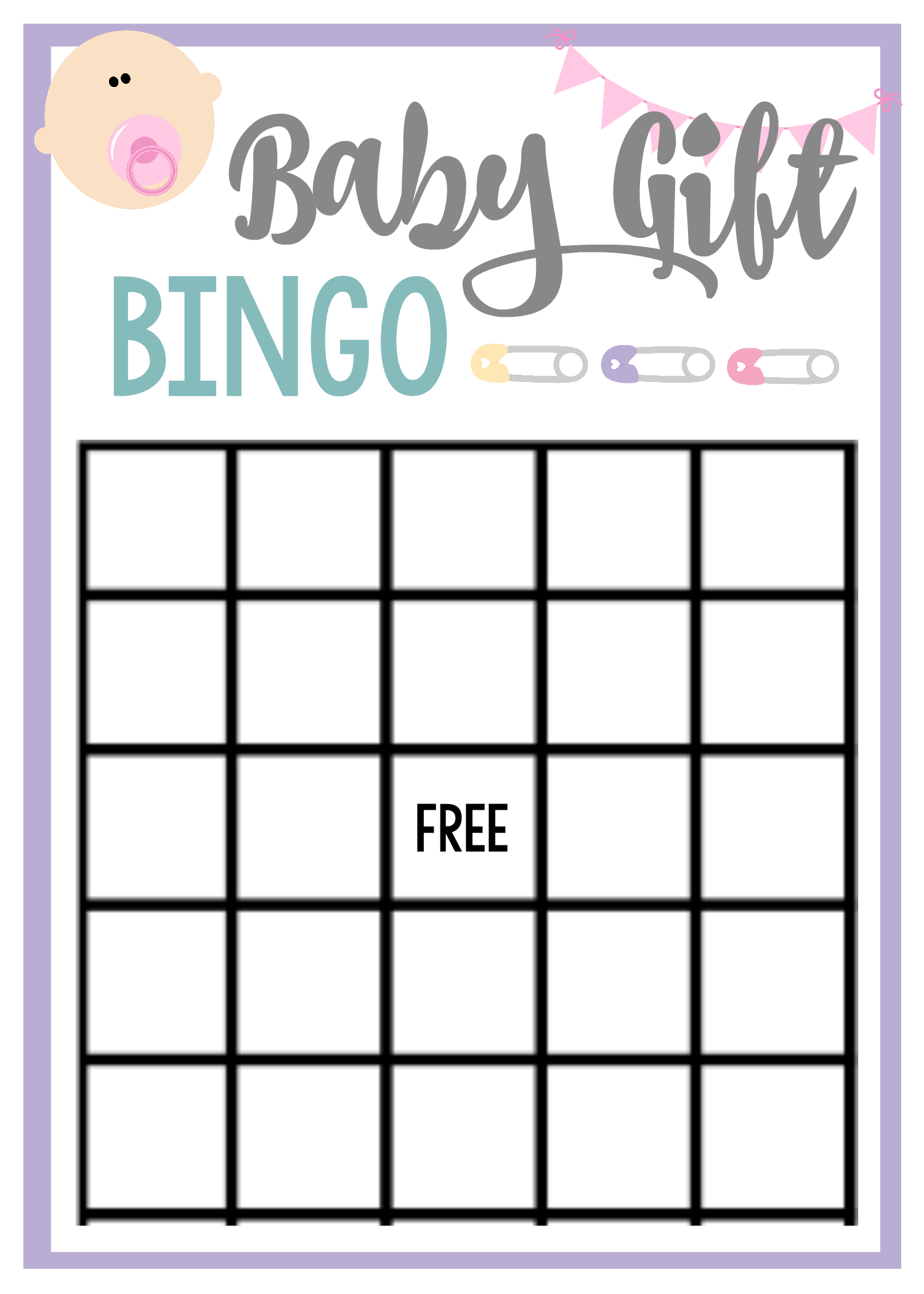 Free Printable Baby Shower Games For Large Groups – Fun-Squared - Baby Shower Bingo Template Free Printable