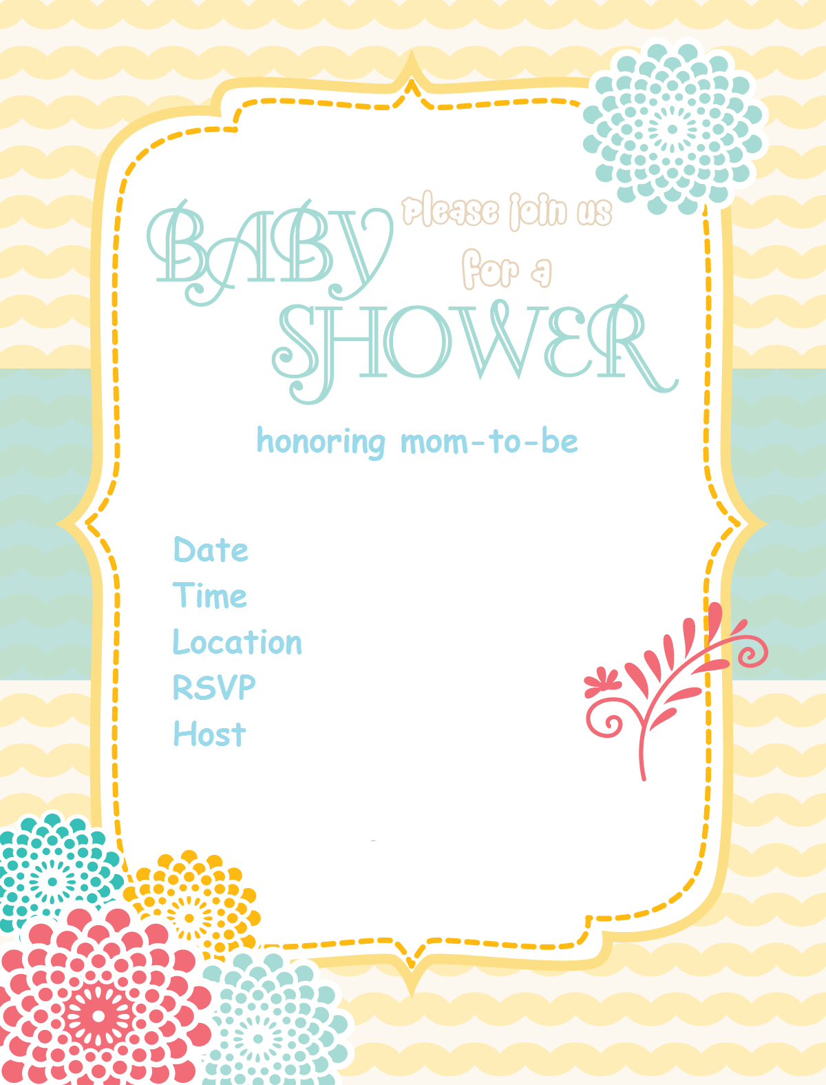 Free Printable Baby Shower Invitations - Baby Shower Ideas - Themes - Baby Invitations Printable Free