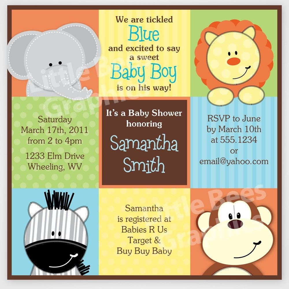 Free Printable Baby Shower Invitations | Stylish Jungle Animals - Free Jungle Printables