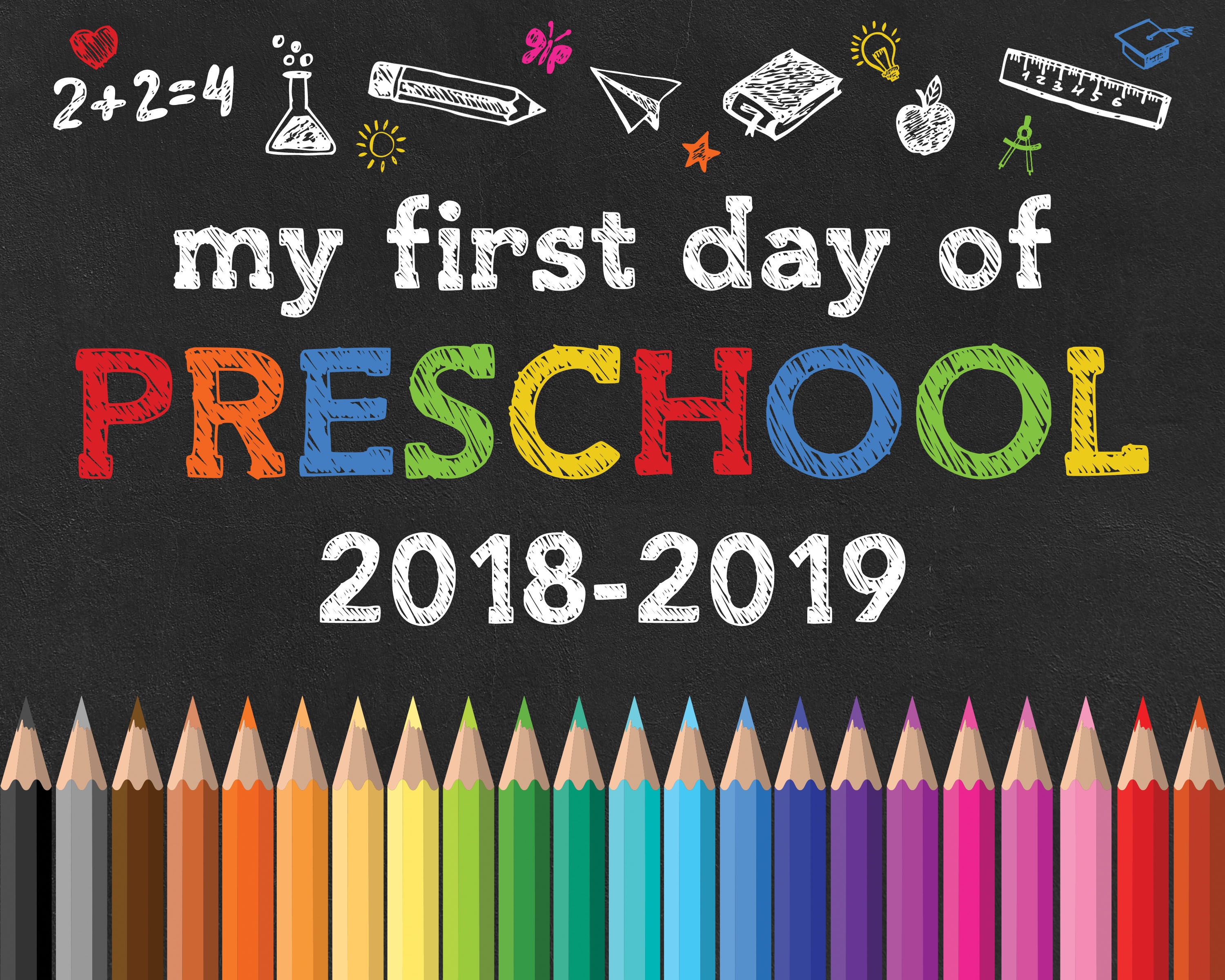 Free Printable Back To School Chalkboard Signs /// 2018-2019 - The - Free Printable First Day Of School Signs 2018