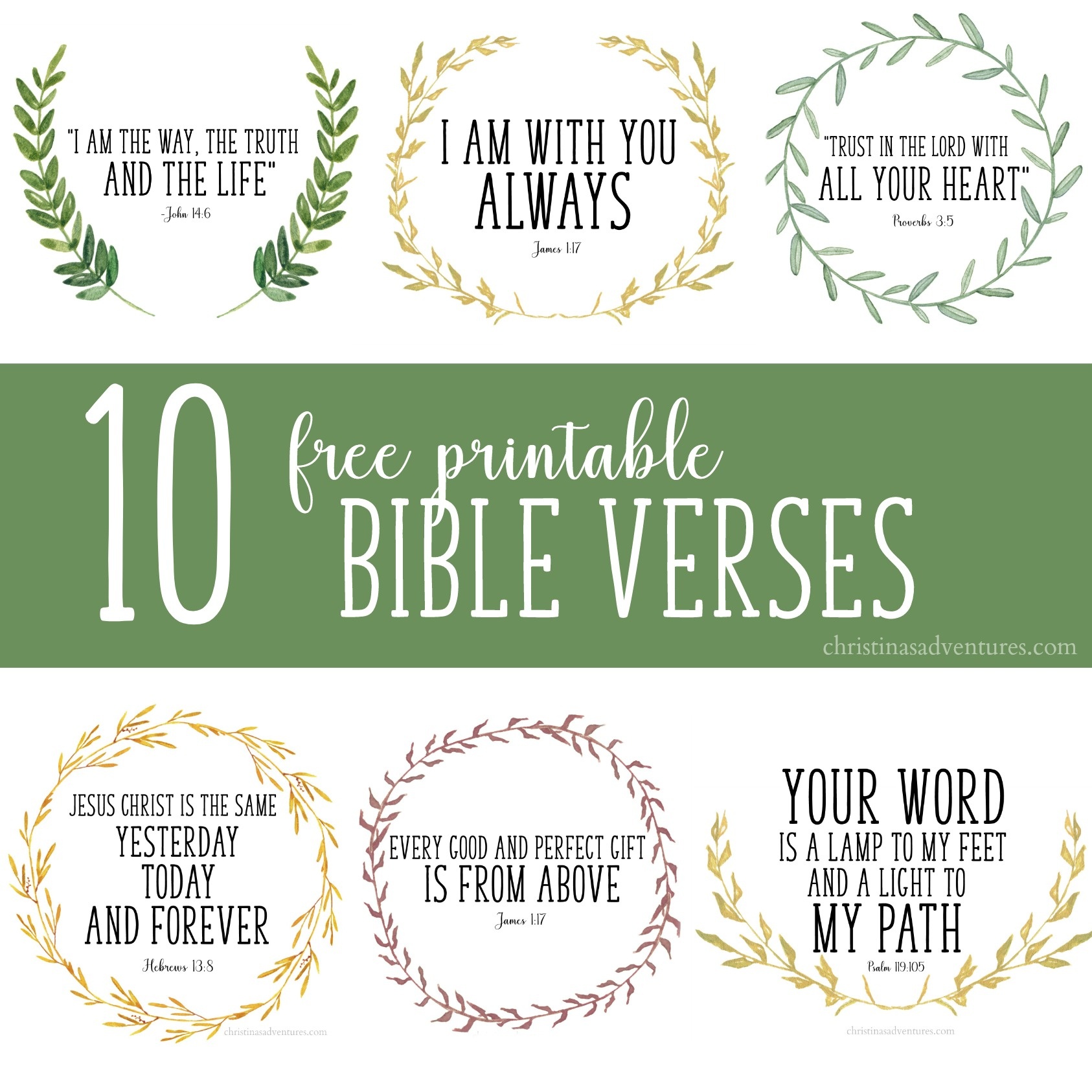 Free Printable Bible Verses - Christinas Adventures - Free Scripture Printables