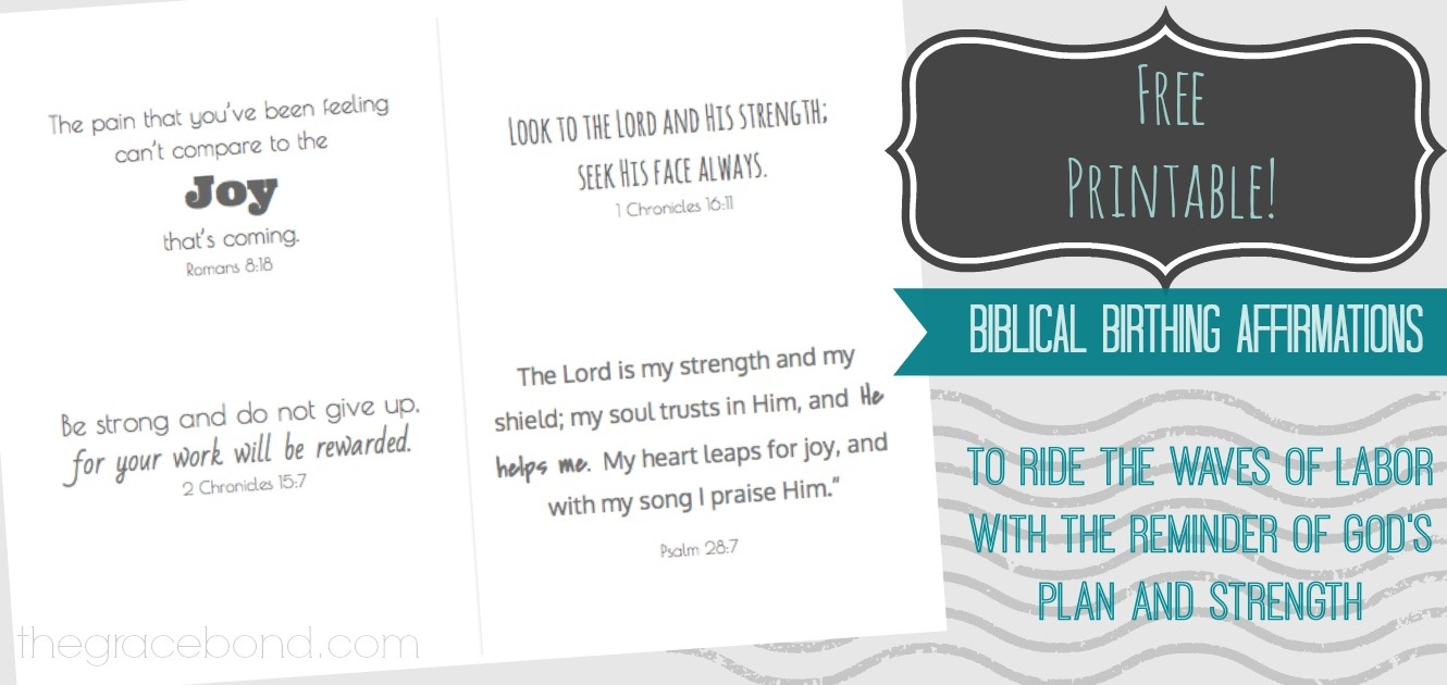 Free Printable: Biblical Birth Affirmation Cards - The Grace Bond - Free Printable Affirmation Cards