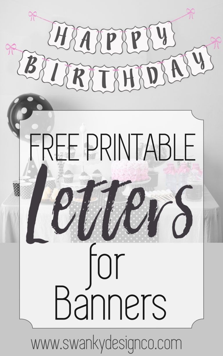 Free Printable Black And White Banner Letters | Diy Banners - Diy Swank Free Printable Letters