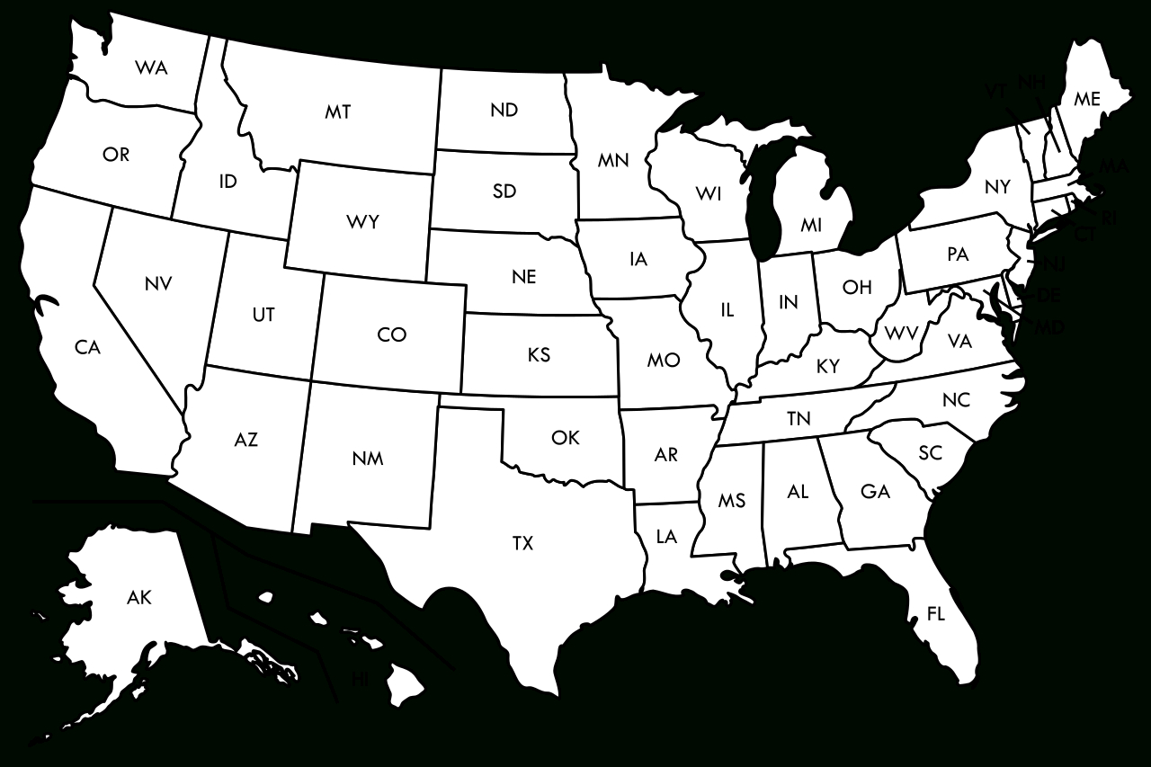 Free Printable Blank Us Map With State Outlines United States - Free Printable Outline Map Of United States