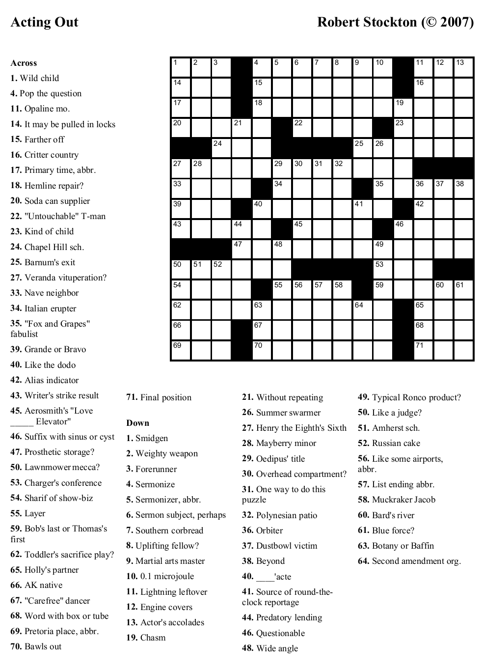 Free Printable Cards: Free Printable Crossword Puzzles | Printable - Free Printable Crosswords