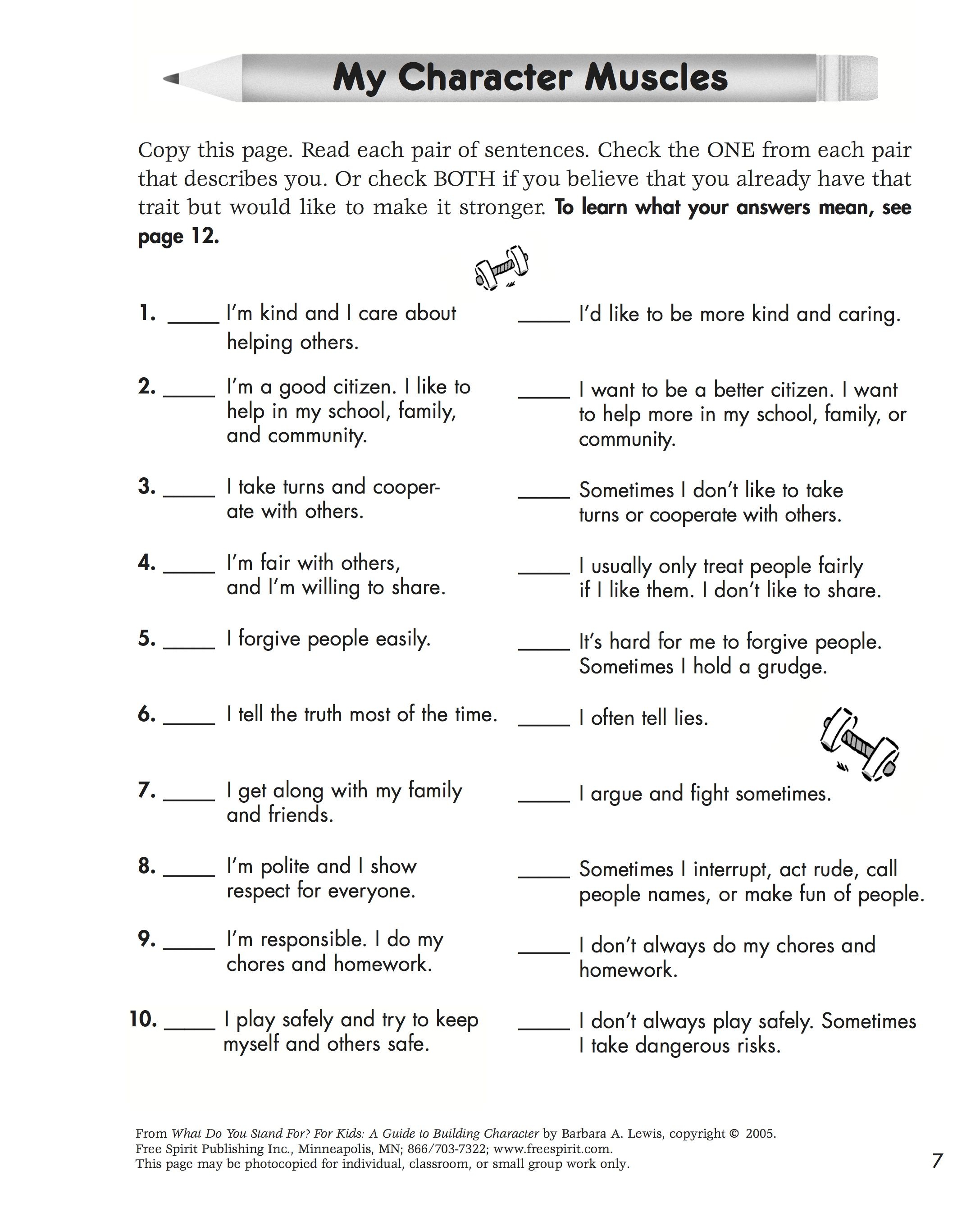 Free Printable Character Education Quiz To Help Kids Learn Which - Free Printable Personality Test For High School Students