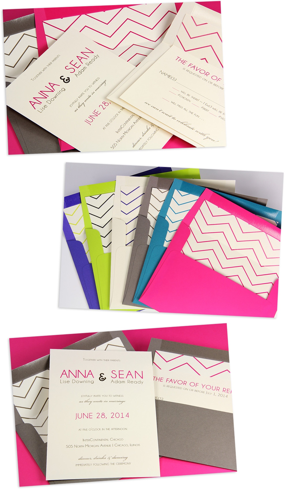 Free Printable Chevron Design Envelope Liner With Invitation - Free Chevron Printable Invitations