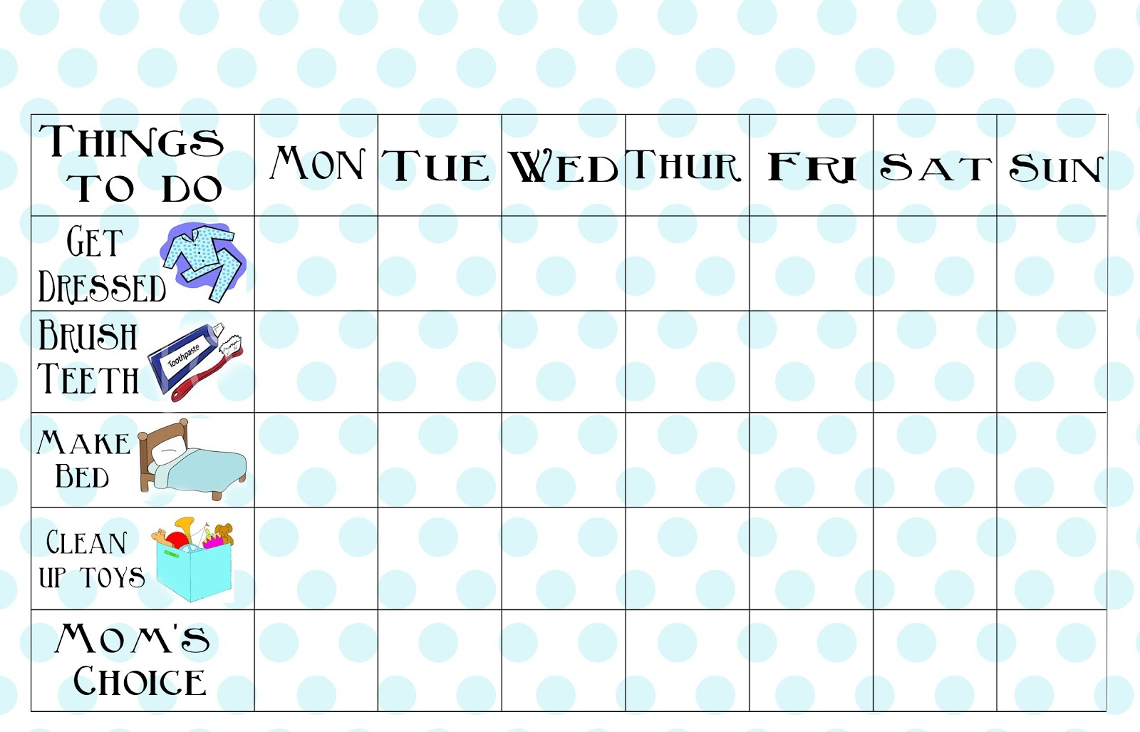 Free Printable Chore Chart - Free Printable Preschool Job Chart Pictures