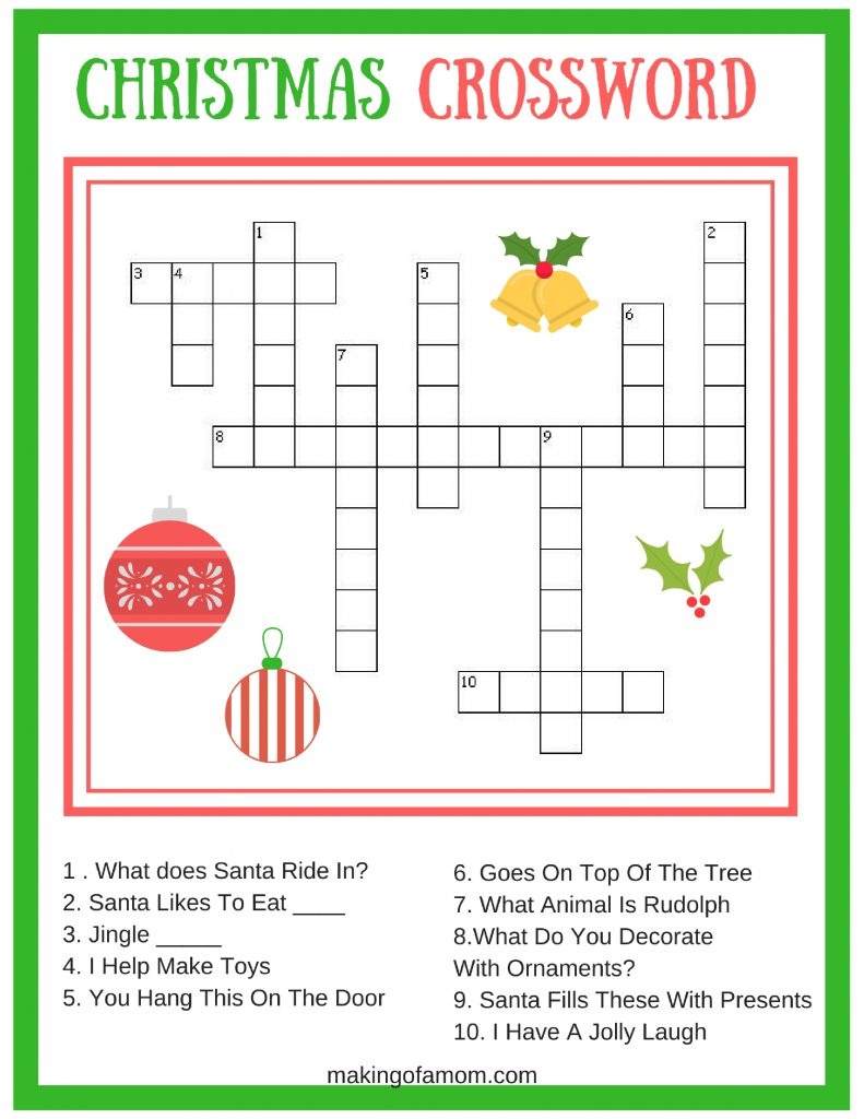 Free Printable Christmas Games - Making Of A Mom - Free Printable Christmas Games