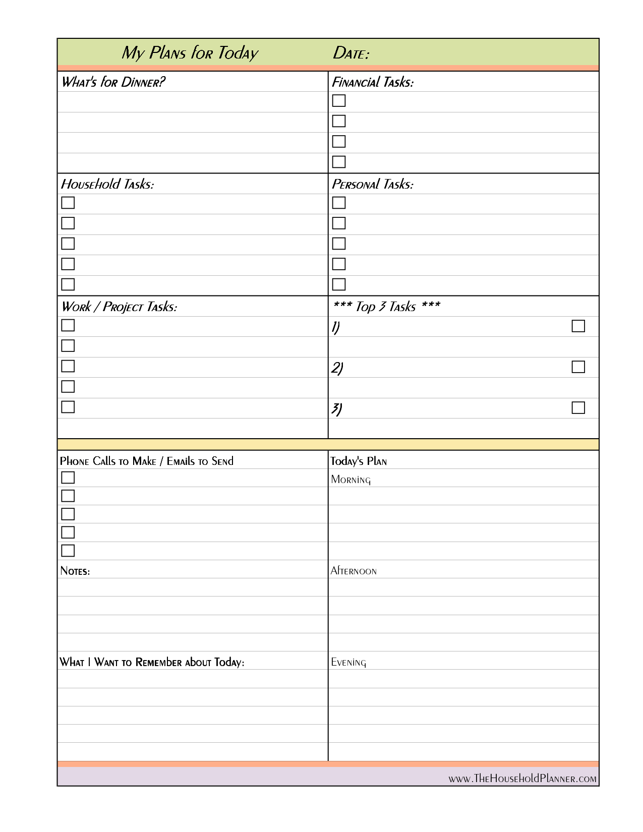 Free Printable Task Organizer Free Printable