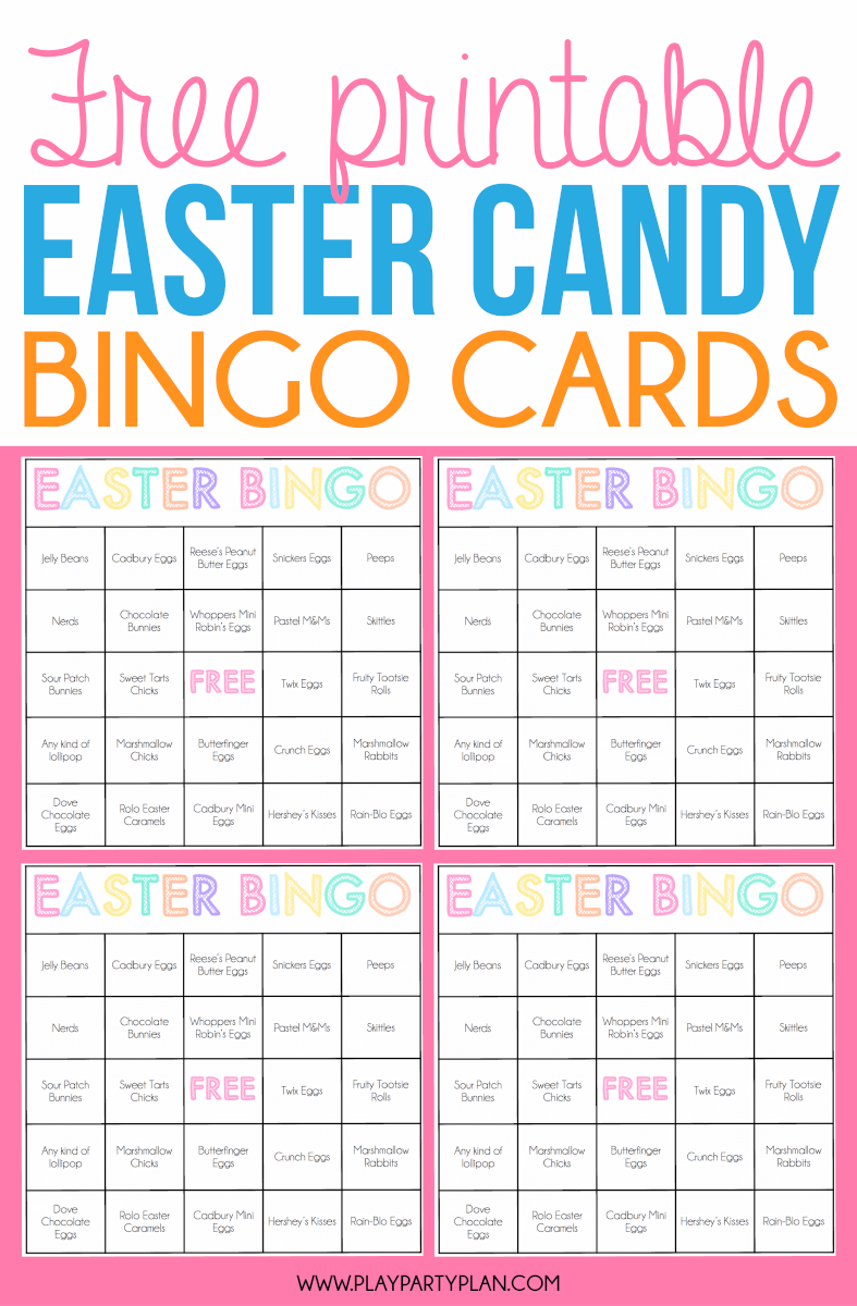 Free Printable Easter Bingo Cards For One Sweet Easter - Play Party Plan - Free Bingo Printable