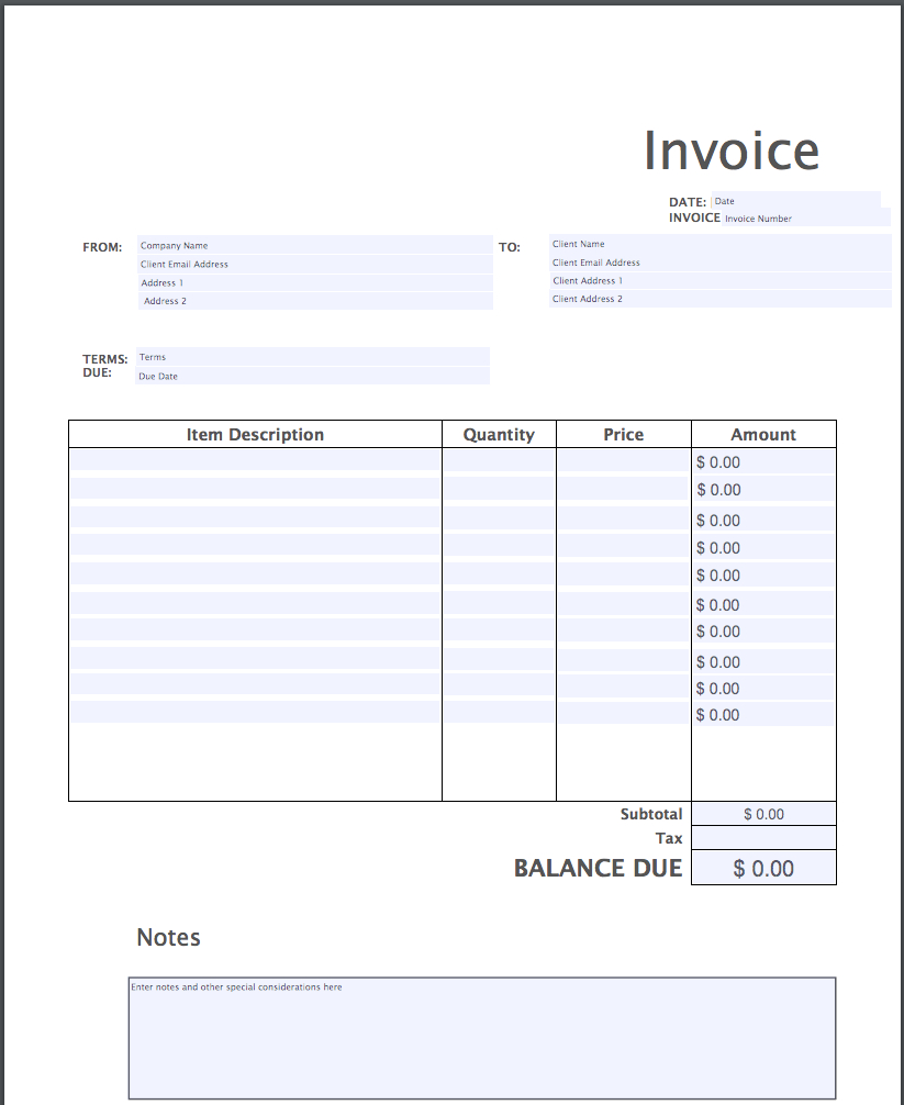 Free Printable Editable Invoice Template Online Australia Blank - Invoice Forms Free Printable
