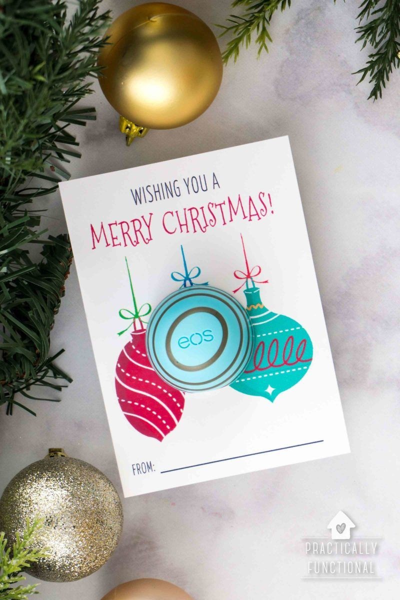 Free Printable Eos Lip Balm Christmas Gifts | Practically Functional - Free Printable Eos Christmas Card