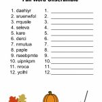 Free Printable   Fall Word Unscramble | Games For Senior Adults   Free Printable Word Jumble Puzzles For Adults