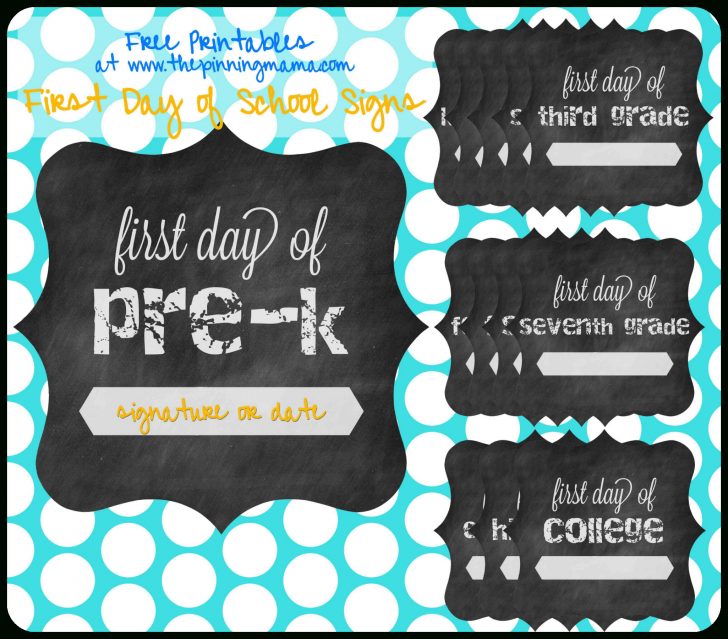 Free First Day Of School Printables