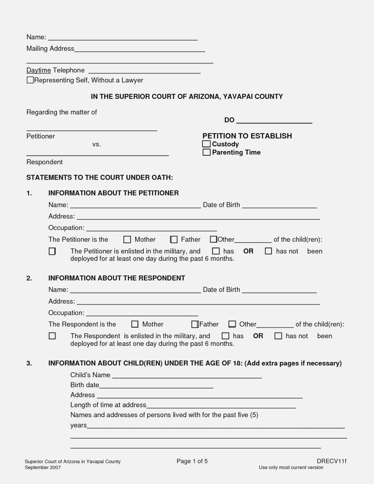 Printable Fill In Custody Forms Printable Forms Free Online