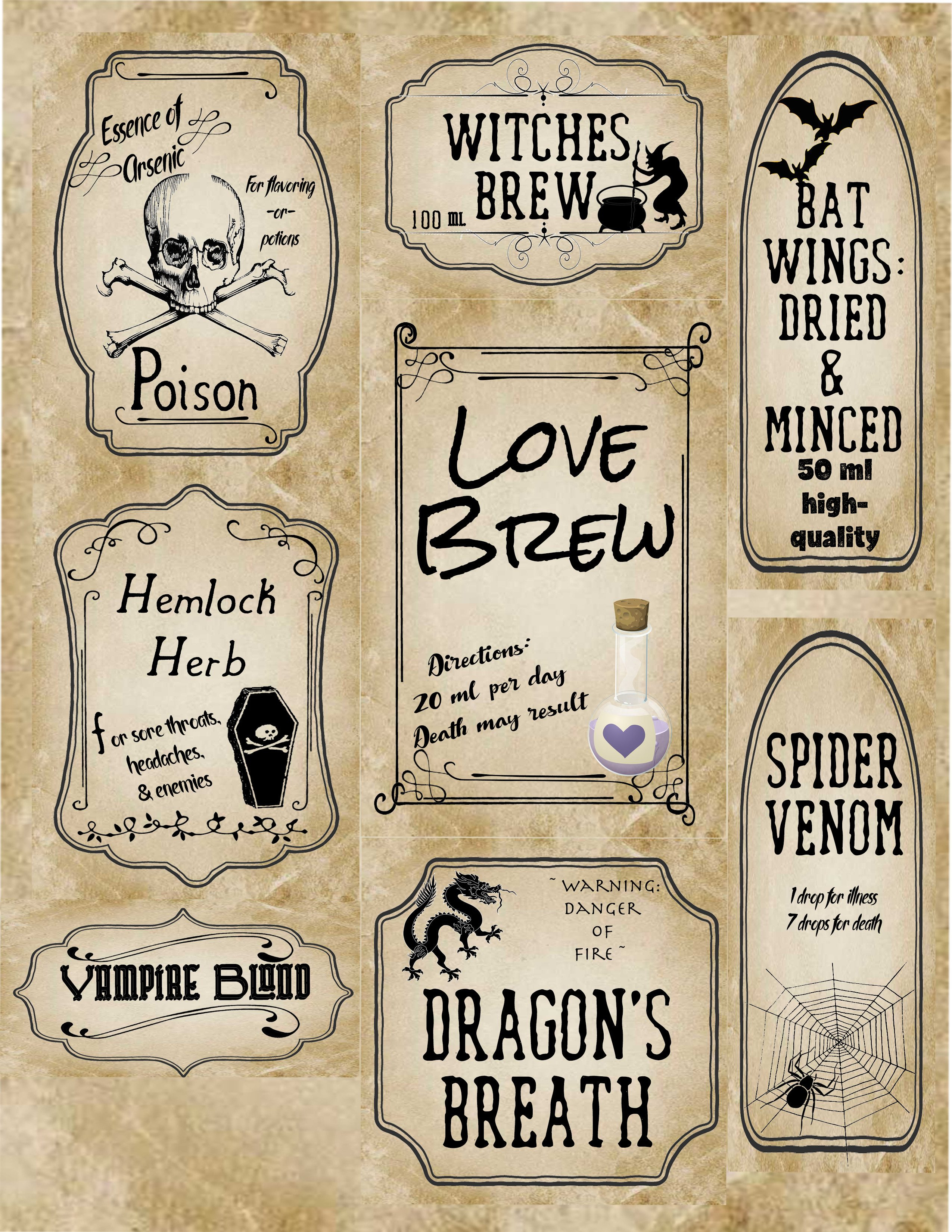 free printable potion labels free printable