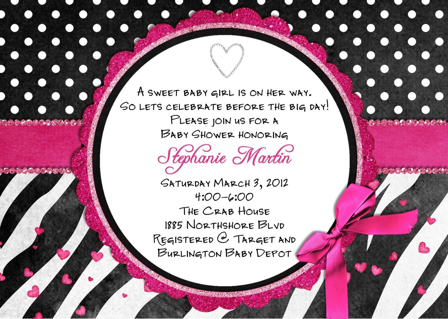 Free Printable Hot Pink Zebra Invitations | Free Printable Zebra - Zebra Invitations Printable Free