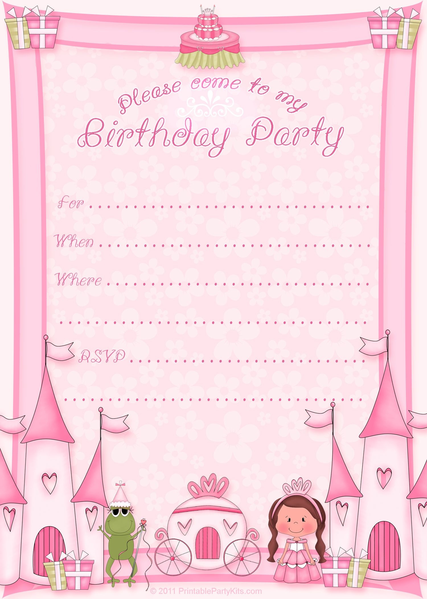 Free Printable Invitation. Pinned For Kidfolio, The Parenting Mobile - Free Printable Princess Invitation Cards