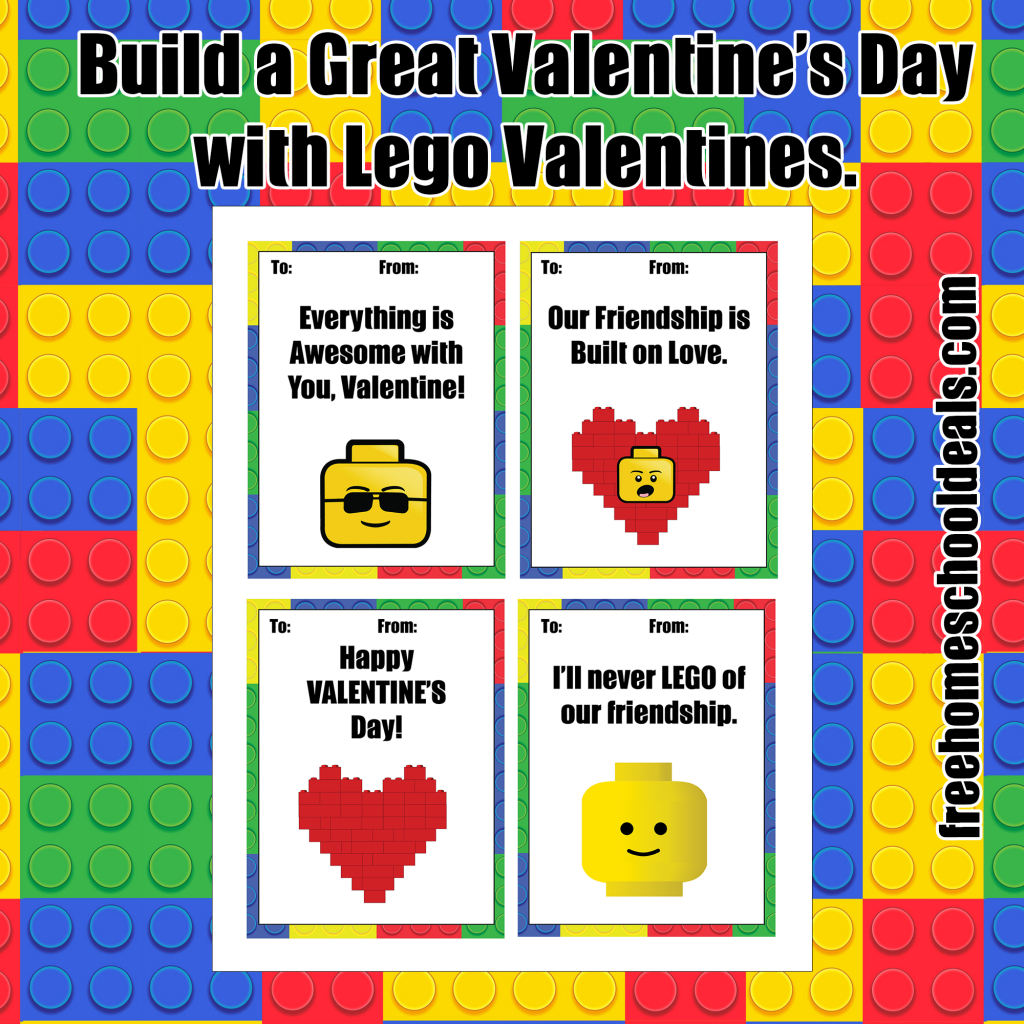 Free Printable Lego Valentines! (Instant Download) | Free Homeschool - Free Lego Printables