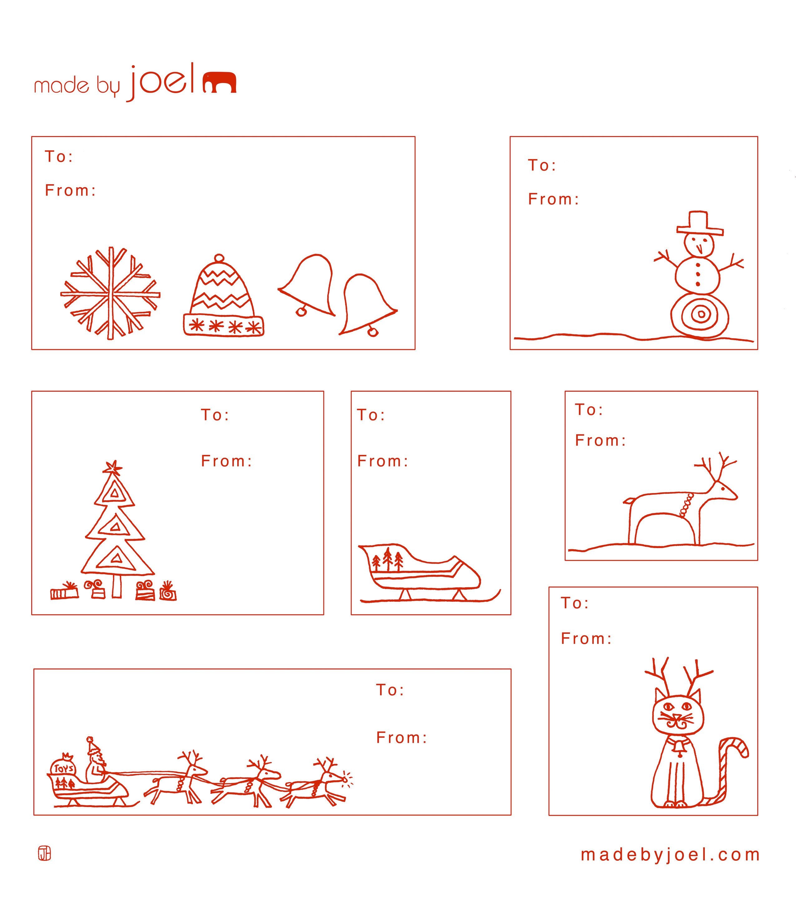 Free Printable: Madejoel » Holiday Gift Tag Templates - Christmas Name Tags Free Printable