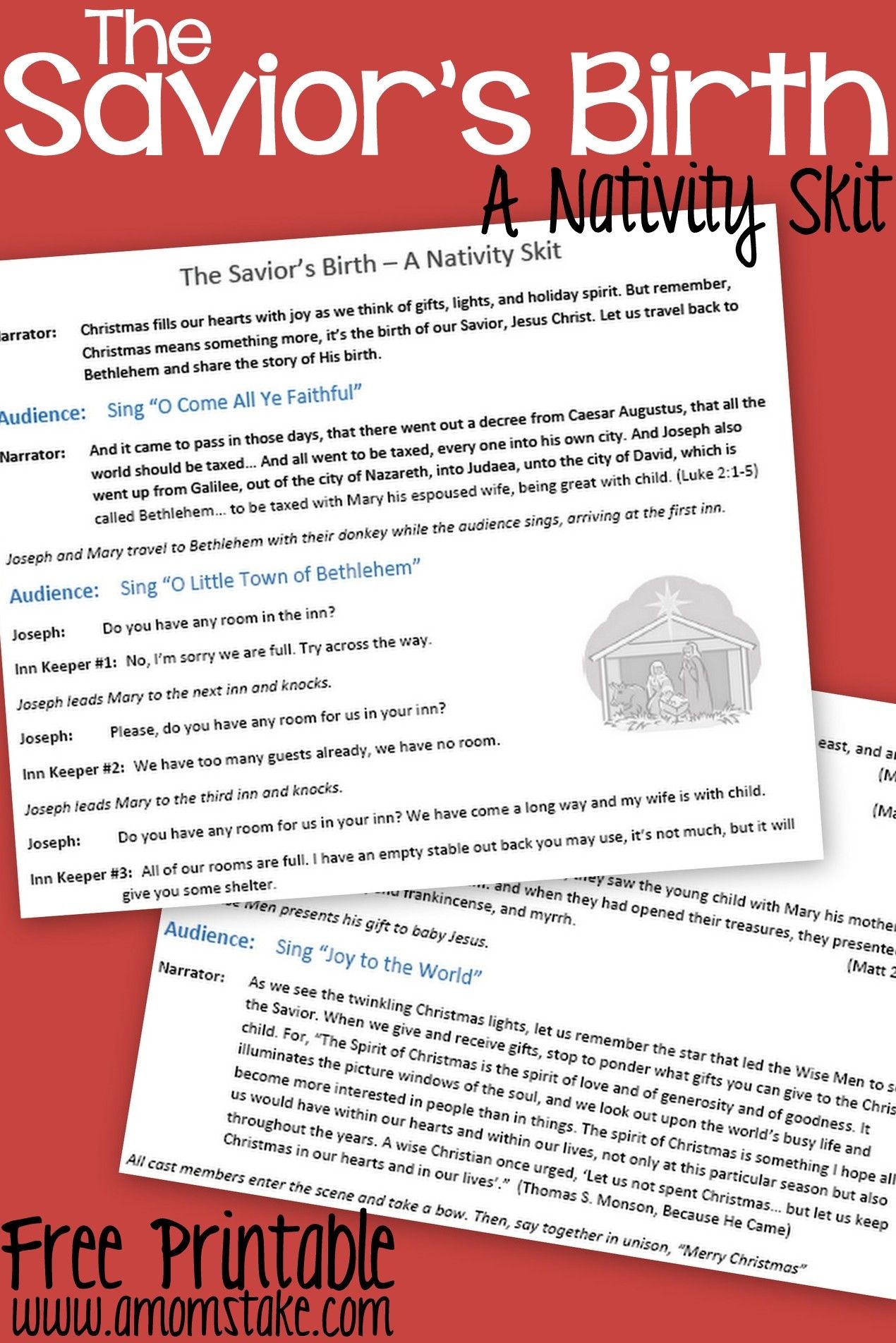 Away From A Manger Script Scripts For Church Christmas Program Free Printable Christmas