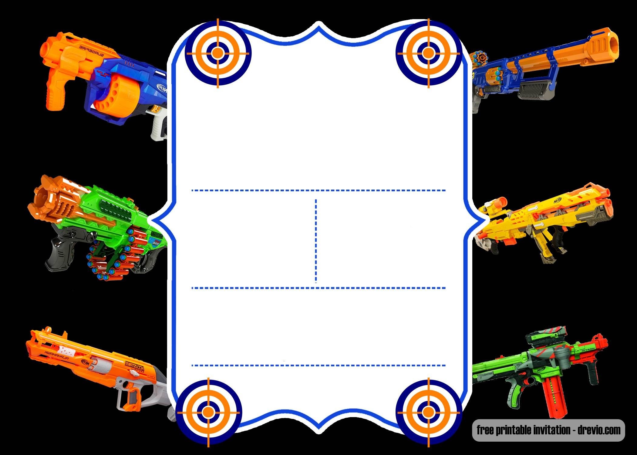 Free Printable Nerf Invitation Template - New | Free Printable - Free Nerf Printables