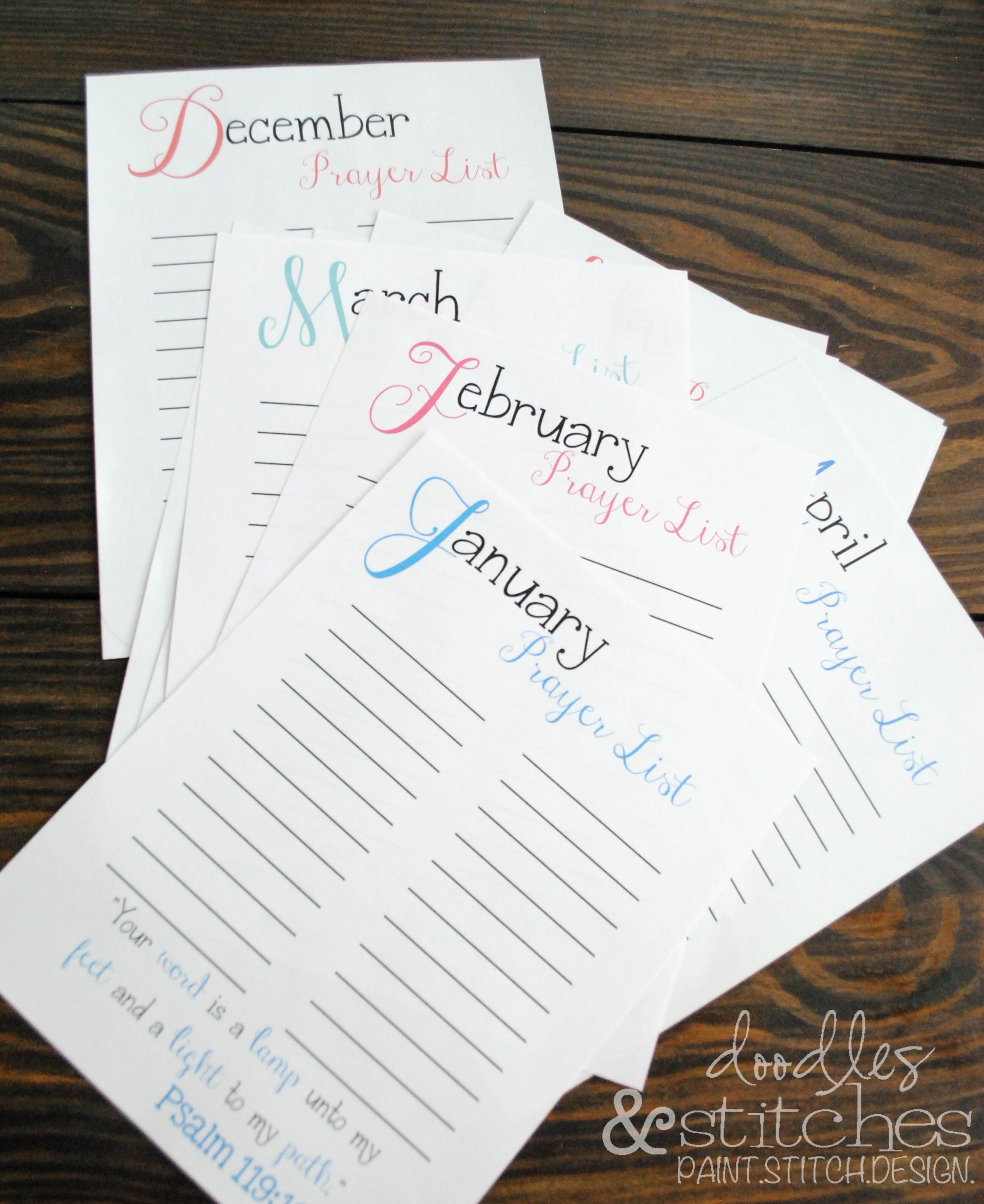 Free Printable Prayer List For The Entire Year. Updated Without The - Free Printable Prayer List
