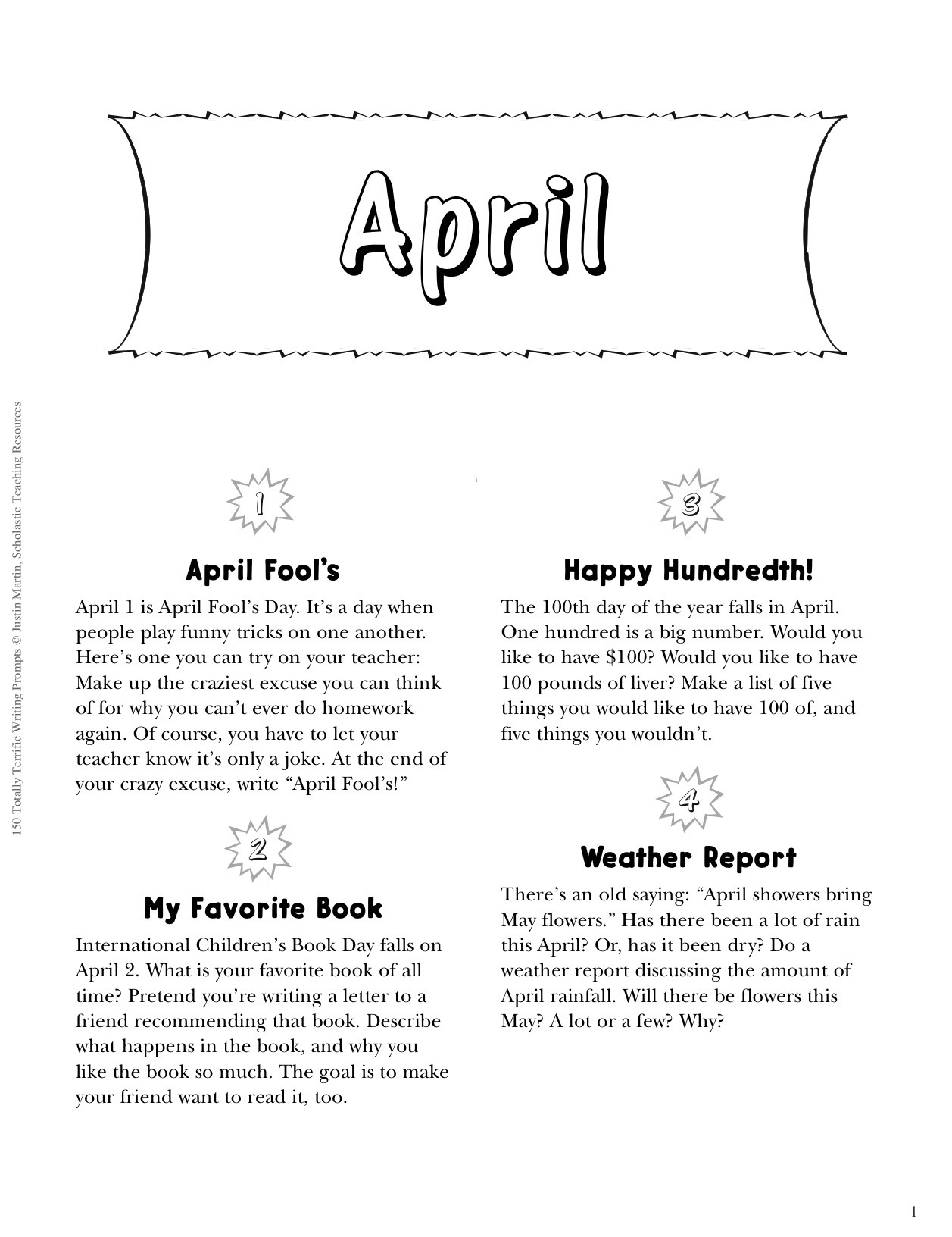 Free Printable Prompts To Spring Writing To Life | Scholastic - Get Out Of Homework Free Pass Printable