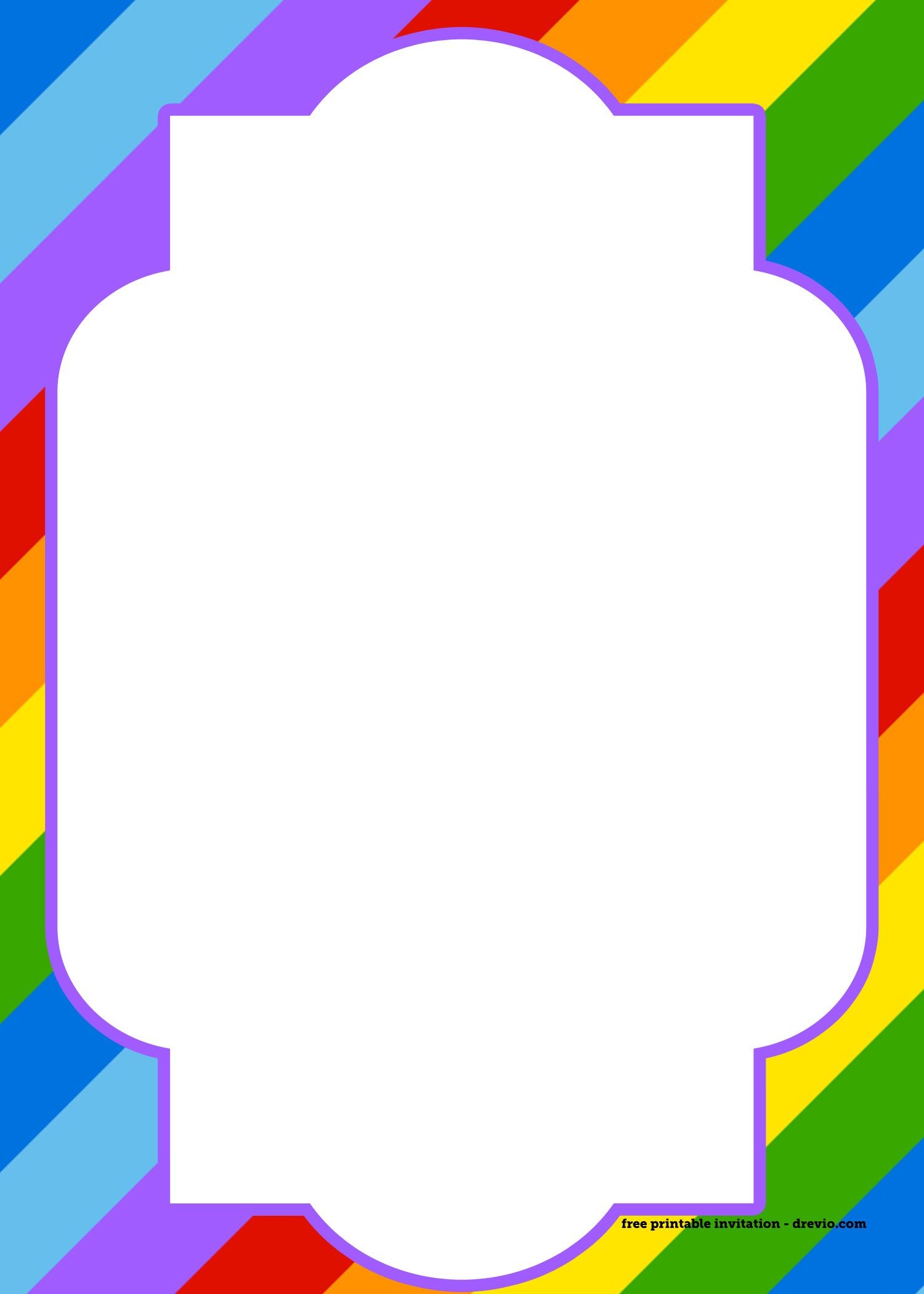 Free Printable Rainbow Invitation Template + Thank You Card | Bday - Free Printable Rainbow Pictures