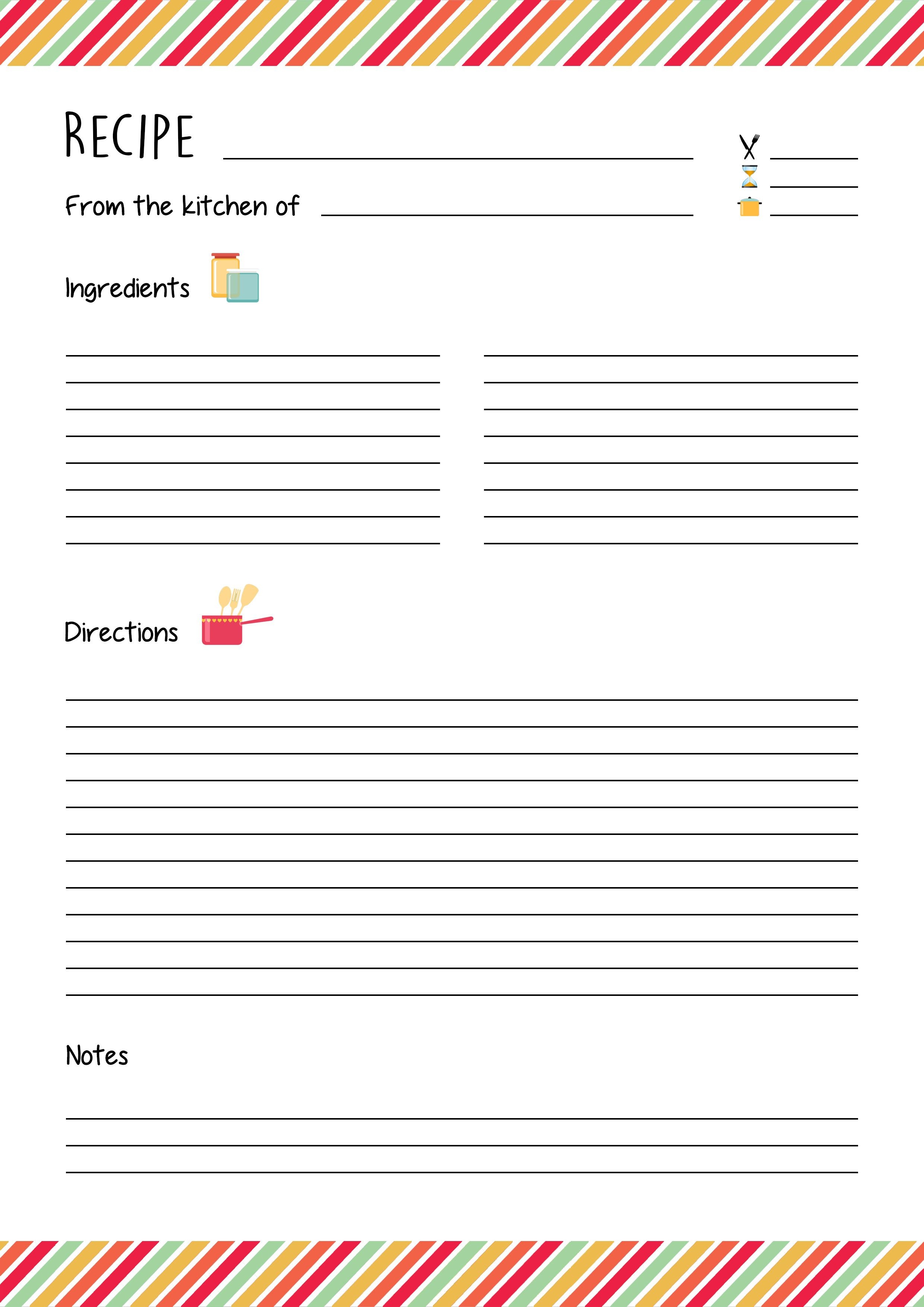 Make Your Own Recipe Book Template